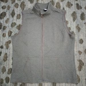 Laura Scott Gray Diamond Quilted Outerwear Vest sz L